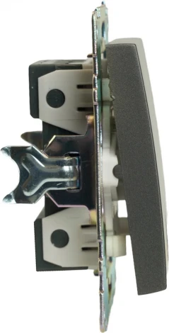 Переключатель одноклавишный перекрестный (графит) Stekker Катрин 49416