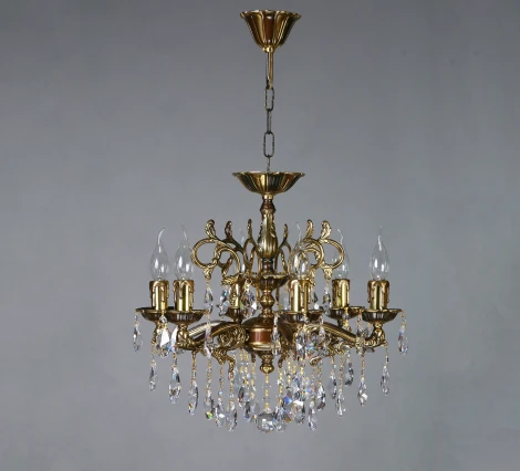 Подвесная люстра Ambiente by Brizzi Leon 2128/6 PB Tear Drop (220V, хрусталь Asfour, на цепи, подсвечник, свеча)