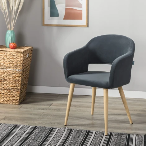 Кресло Oscar Diag grey/нат.дуб R-Home арт.410118141h_Diaggrey_н.дуб