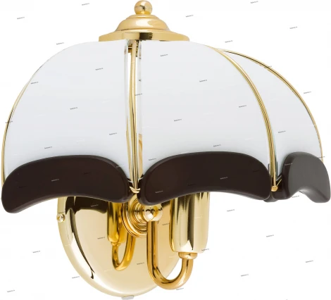 Светильник настенный Alfa Sikorka Venge, 1 плафон, золото с белым и венге