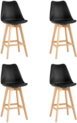 Стул барный FRANKFURT черный 4 шт Stool Group арт.УТ000038334