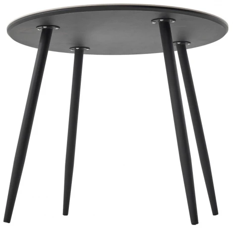 Стол МИЛТОН D89 цвет ПАНДОРА (PANDORA LIGHT 122 BG), керамика / Черный каркас M-City 64590