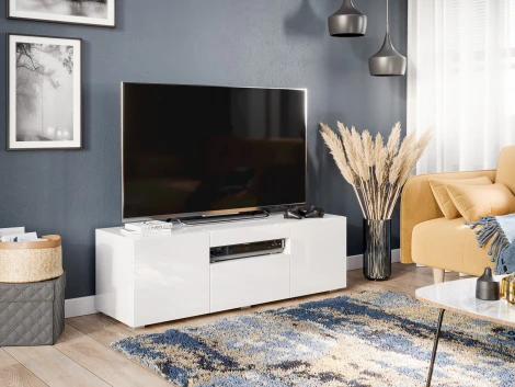 Тумба ТВ Бруклин, 1200 белый глянец, Любимый дом