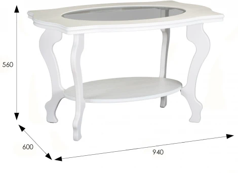 Стол журнальный Берже 1С белый ясень от фабрики Mebelik