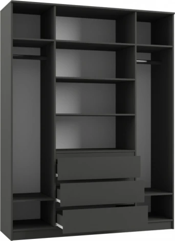 Шкаф Мадера ЛДСП (Мадера ЛДСП графит новый) Woodville арт.521080