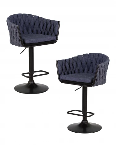 Набор 2 шт стул барный DOBRIN LEON (синяя ткань (LAR-275-29))