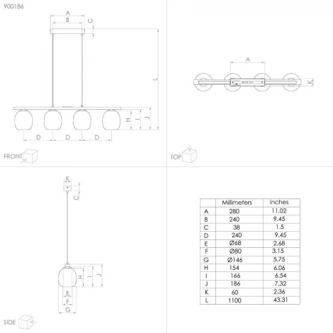 Подвесной светильник Eglo Filago 900186 (220V, на проводе)