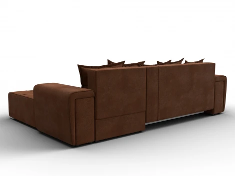 Диван угловой Лига-121 правый угол (ДСП,Брус,Велюр/Терракотовый) Лига Диванов 137353