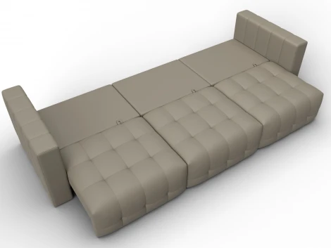 Диван прямой Лига-052 НПБ Лонг (ЛДСП,Брус,Фанера/Пластик/Экокожа/Бежевый) Лига Диванов 129906