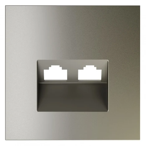 Накладка для розетки компьютерной двойной RJ45+RJ45 Voltum S70 VLS001404 (шелк)