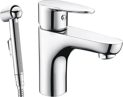 Смеситель Wasserkraft Leine 3508 для раковины с гигиеническим душем