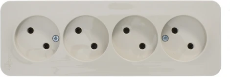 Розетка накладная четверная без заземления (бежевый) Systeme Electric Blanca BLNRA000417