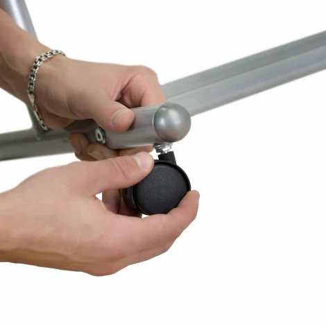 Вешалка напольная на колесах М 9 металлик с крючками от фабрики Mebelik