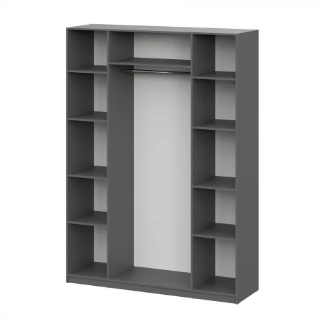 Шкаф распашной Арника (9 полок + штанга) ШК 5 (1600), Графит