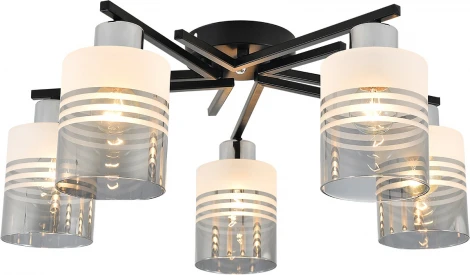 Потолочная люстра Escada Torenia 1132/5P 5x60Вт E27, металл/стекло, черный/хром, матовый/дымчатый (220V)