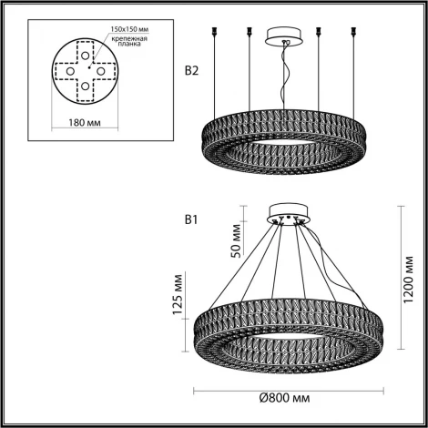 Подвесная люстра Odeon Light Panta 4926/85L золото/металл/хрусталь LED 85W 4000K 5074Лм