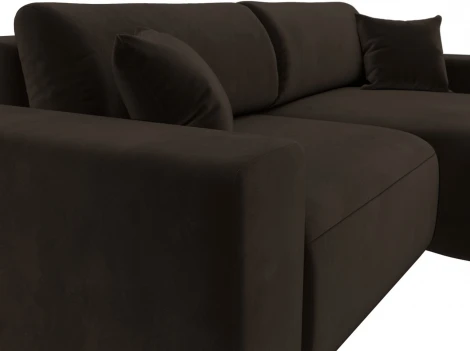 Диван угловой Лига-036 НПБ Классик правый угол (Коричневый/Микровельвет) Лига Диванов арт.121366