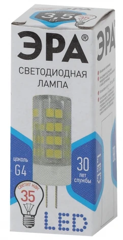Лампочка светодиодная G4 3,5W ЭРА LED JC-3,5W-220V-CER-840-G4