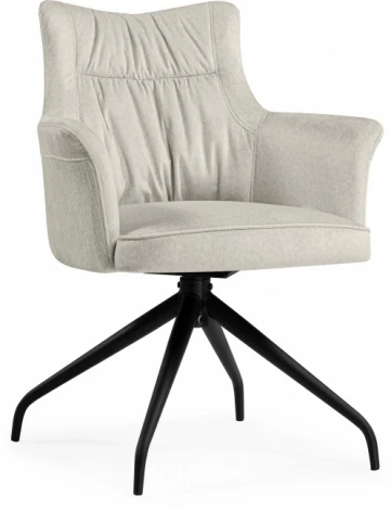 Стул на металлокаркасе Woodville Kaser 360 крутящийся ivory / black арт.15842