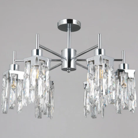 Потолочная люстра хрустальная на штанге ILLUMICO IL3601-6CSQ-26 CR DS