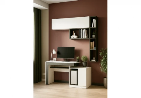 Мебель для гостиной Модена комплектация 5 белый / графит 631667