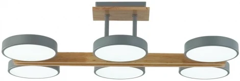 Потолочная люстра на штанге Lumion Plato 8031/108CL серый, дерево/металл, акрил LED 108W 3000-6000К 220V