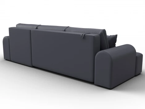 Диван угловой Лига-080 угол правый (ДСП/Пластик/Экокожа/Серый) Лига Диванов 134754