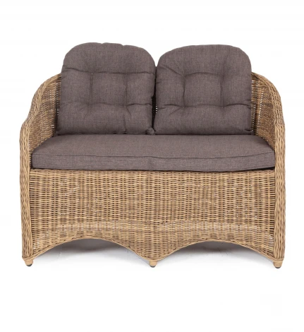 Диван двухместный плетенный из ротанга, цвет соломенный 4SIS Равенна YH-C2104W