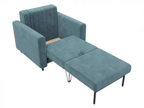 Кресло Лига-070 (ЛДСП,Брус,Фанера/Дерево/Велюр/Бирюзовый) Лига Диванов 132557