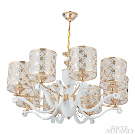 Подвесная люстра Arte Milano Florentia-3097 303097/8 Wh/Gd (220V, на цепи)