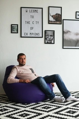 Кресло мешок Dreambag Груша Фиолетовая ЭкоКожа (2XL, Классический) 5010931