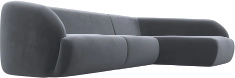 Диван угловой Лига-041 правый угол (Серый/Велюр) Лига Диванов арт.122190