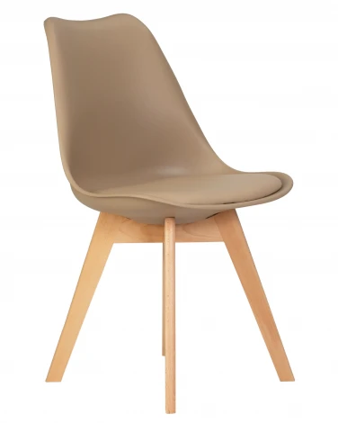 Стул обеденный JERRY SOFT (ножки светлый бук, цвет сиденья бежевый (GR-03))