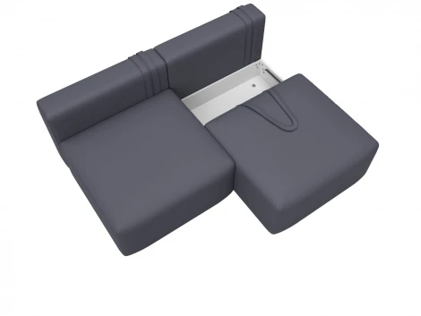 Диван прямой модульный Лига-060 НПБ (ЛДСП,Брус,Фанера/Пластик/Экокожа/Серый) Лига Диванов 130051