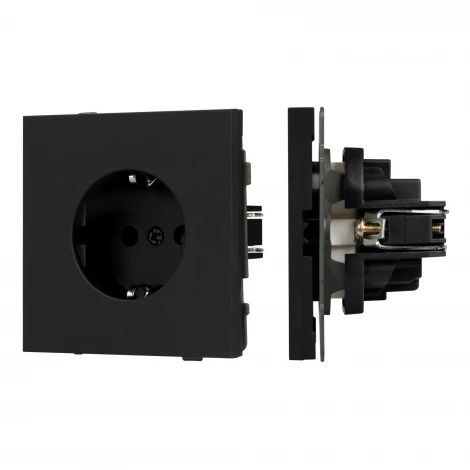 Механизм электрической розетки SCT-TENDO-MEU1-SFPL-BK (230V, 16A) (Arlight, Матовый черный) 054638