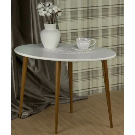 Стол журнальный Мерсенна белый/бук Mebelik 008063