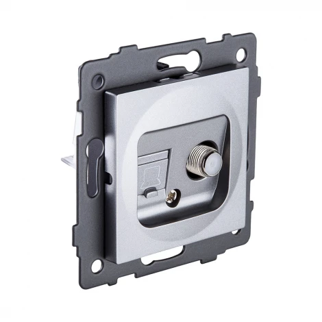 Розетка двойная спутниковая SAT + RJ45 серый Kollinger REA-014GY для Aspekt, Eleganz, Reflex