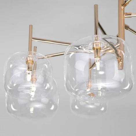 Умная потолочная люстра на штанге Eurosvet Jar 70128/7 золото (220V, шарики)