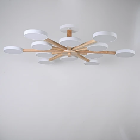 Потолочная люстра Wi-Fi на штанге Turna L12 White By ImperiumLoft Turna-B01 (LED, 220V, голосовое управление, умный дом - Алиса)