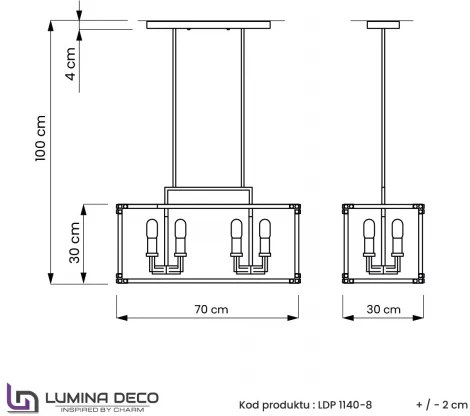 Подвесная люстра Lumina Deco LDP 1140-8 BK+MD (220V)