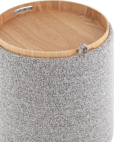 Пуф-столик с ящиком Хюгге S букле серый, Stool Group