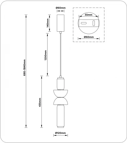 Подвесной светодиодный светильник Ambrella High Light LH11021 (220V, на проводе, круглые)