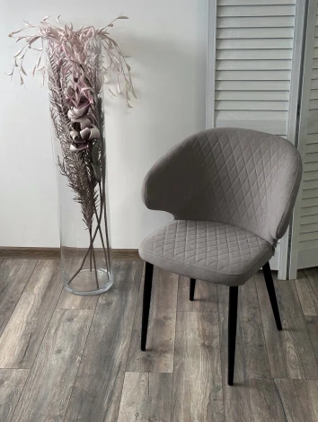 Стул ХИЛТОН, цвет B22 Серый, велюр / черный каркас М-City 472M05594