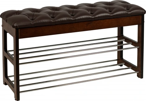 Банкетка Грейс орех, к/з Ева 1, каретная стяжка Л Mebelik арт.008581