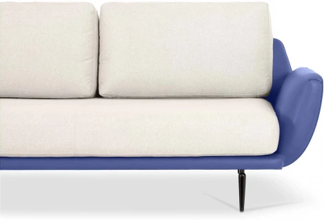 Диван Ispani угловой левый ОГОГО (арт.799383), (Ткань,Экокожа/Синий,Белый)