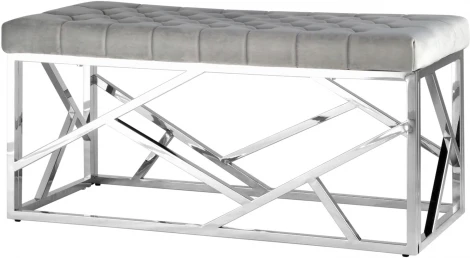 Банкетка-скамейка Stool Group АРТ ДЕКО велюр серый сталь серебро УТ000001881