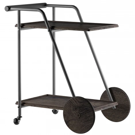 Стол сервировочный Оди металлик/эбеновое дерево/дуб маррон Mebelik 008846