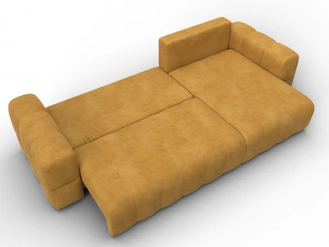 Диван угловой Лига-110 НПБ угол универсальный (ДВП,ДСП,ЛДСП,Брус,Фанера,Велюр/Желтый) Лига Диванов 136525