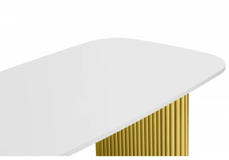 Кухонный стол Notta Бавария B 200 х 90 белая пленка шагрень / золото
