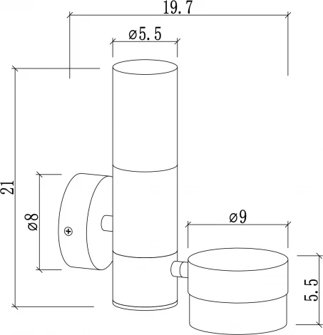 Настенный светильник уличный Arte Lamp Budapest A2360AL-2BK (220V, IP54)